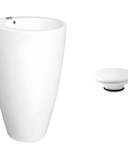 FERRUM LAVATORIO MILOS PEDESTAL REDONDO LKP01 1A Y TAPON