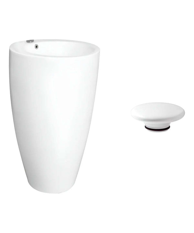 FERRUM LAVATORIO MILOS PEDESTAL REDONDO LKP01 1A Y TAPON