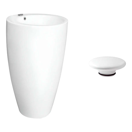 FERRUM LAVATORIO MILOS PEDESTAL REDONDO LKP01 1A Y TAPON