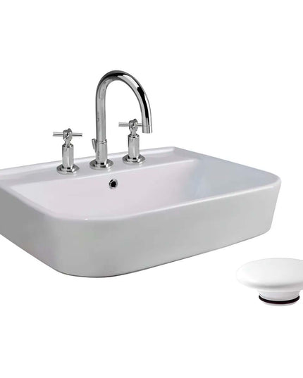 FERRUM LAVATORIO RECTANGULAR 3 AG MILOS LT173 Y TAPON ZTSC