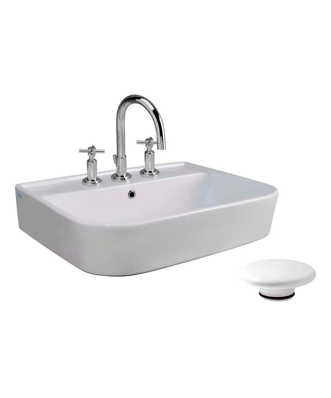 FERRUM LAVATORIO RECTANGULAR 3 AG MILOS LT173 Y TAPON ZTSC
