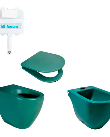 FERRUM JUEGA DE BAÑO COMPLETO FONTANA INODORO CORTO