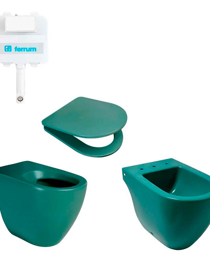 FERRUM JUEGO DE BAÑO COMPLETO FONTANA INODORO CORTO BIDE 3AG