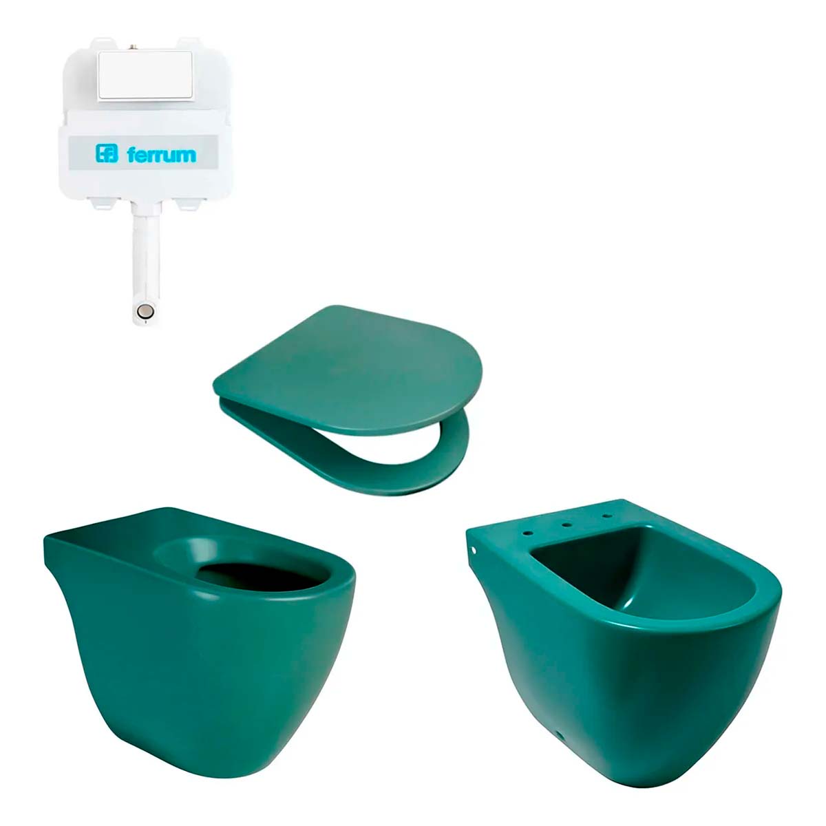 FERRUM JUEGO DE BAÑO COMPLETO FONTANA INODORO CORTO BIDE 3AG