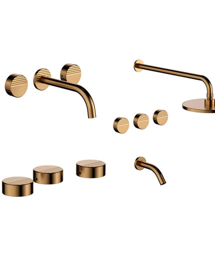 FV GRIP BAÑERA C/TRANSF LAVATORIO PARED Y BIDE BRUSHED BRASS