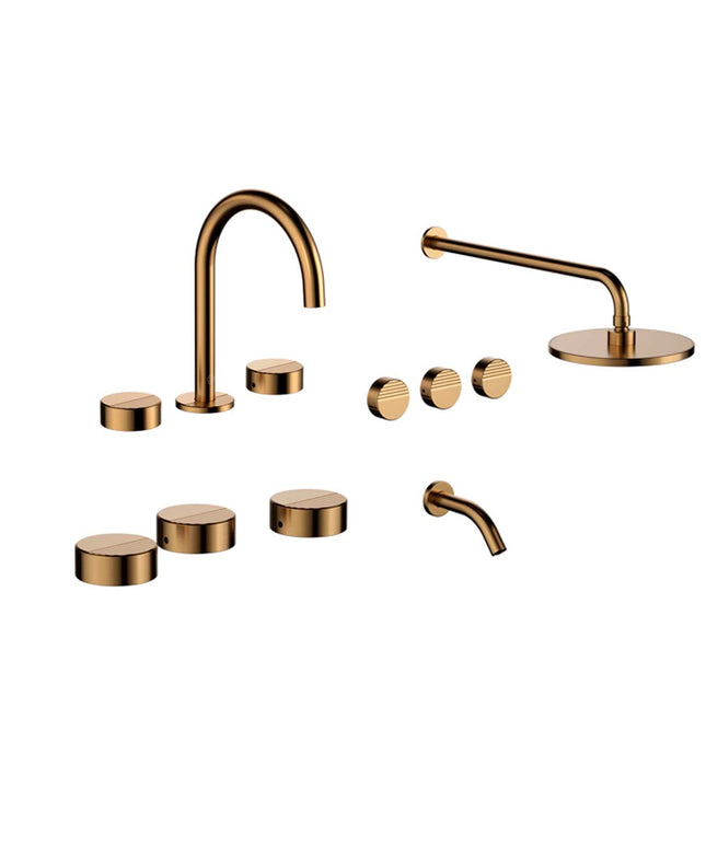 FV GRIP BAÑERA C/TRANSF LAVATORIO Y BIDE BRUSHED BRASS