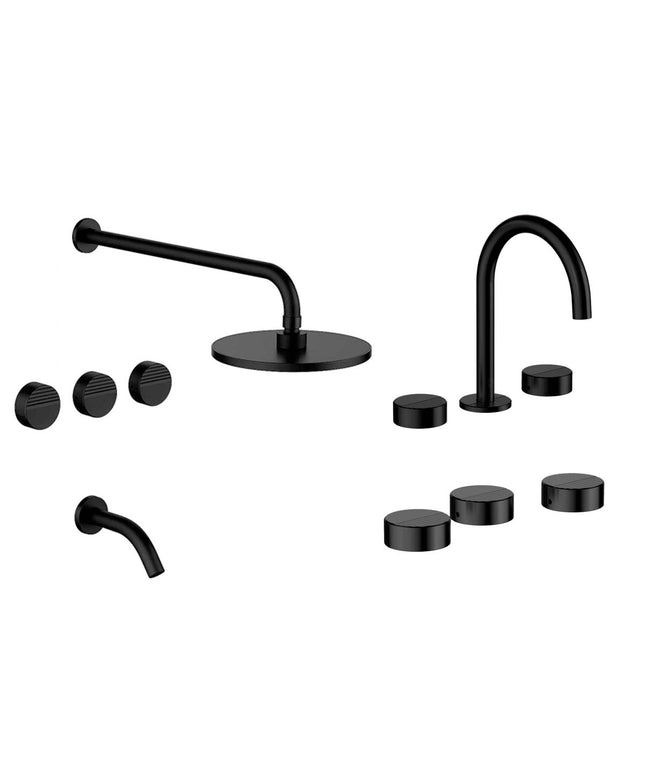 FV GRIP BAÑERA C/TRANSF LAVATORIO Y BIDE NEGRO MATE