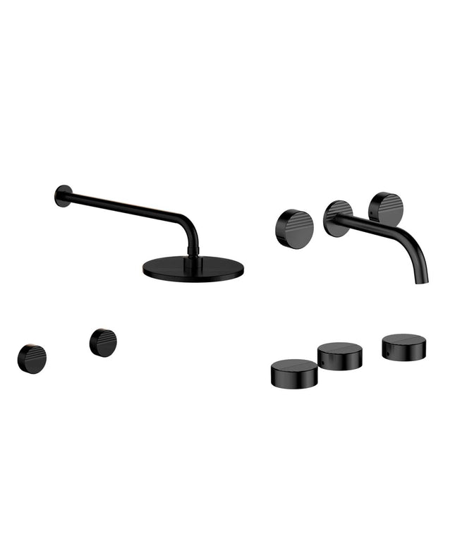 FV GRIP BAÑERA S/TRANSF LAVATORIO PARED Y BIDE NEGRO MATE