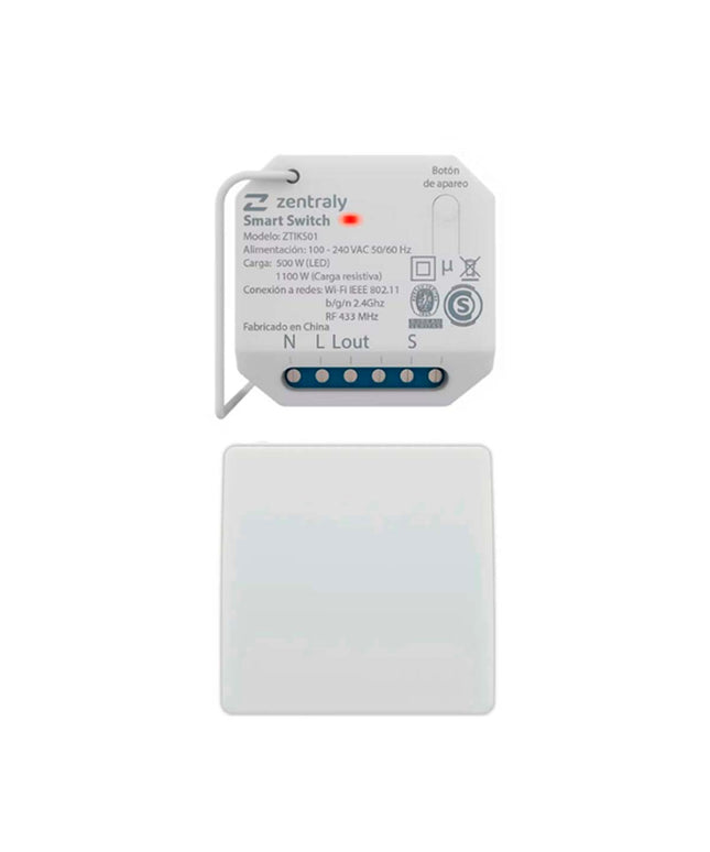 ZENTRALY SMART SWITCH SIMPLE + LLAVE SIMPLE KINETIC