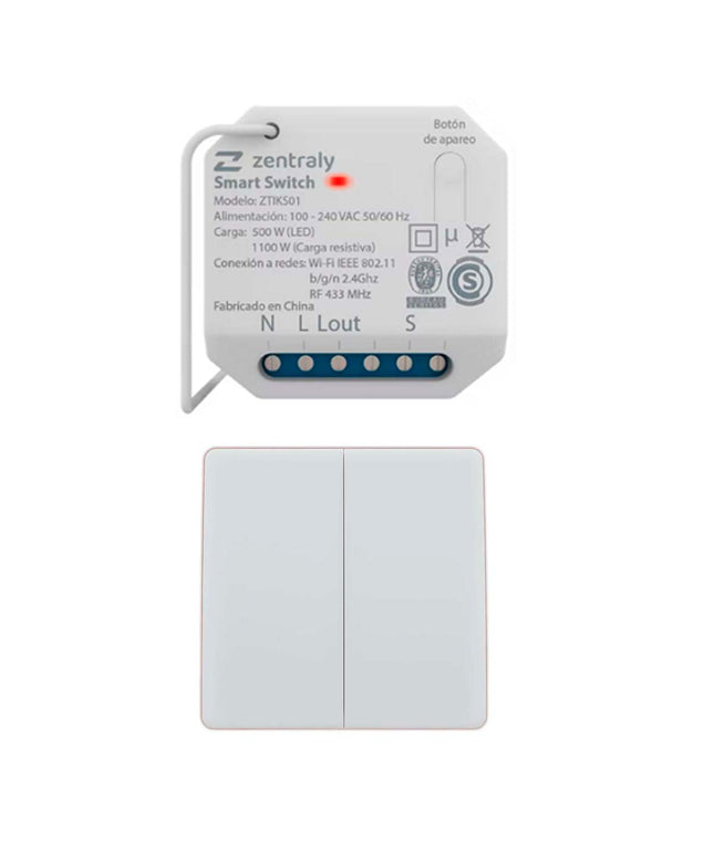 ZENTRALY SMART SWITCH SIMPLE Y LLAVE DOBLE KINETIC