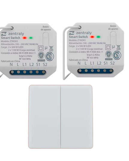 ZENTRALY 2 SMART SWITCH DUAL Y LLAVE DOBLE KINETIC