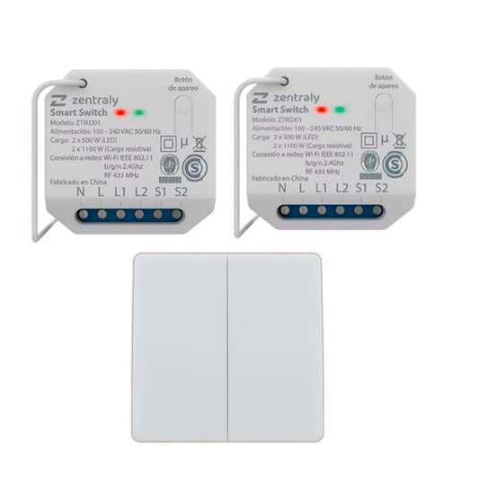 ZENTRALY 2 SMART SWITCH DUAL Y LLAVE DOBLE KINETIC