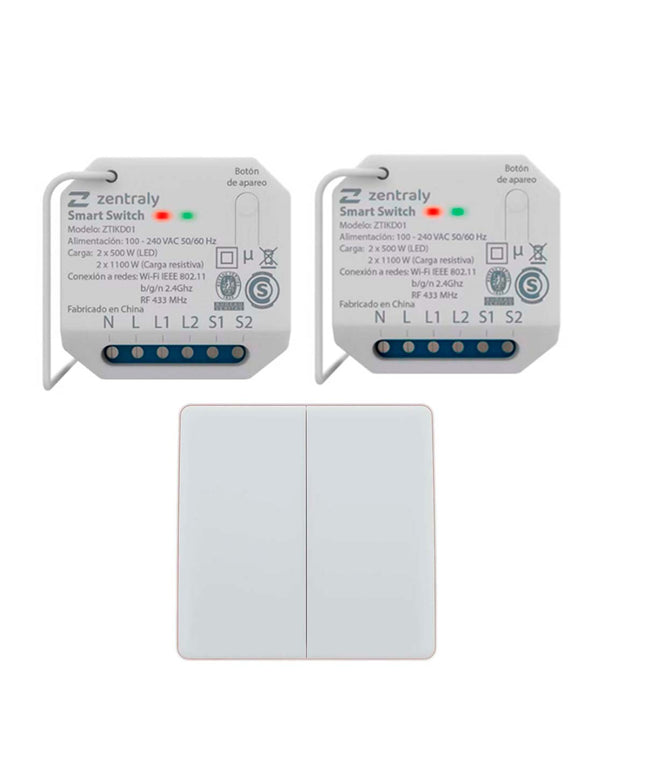 ZENTRALY 2 SMART SWITCH DUAL Y LLAVE DOBLE KINETIC