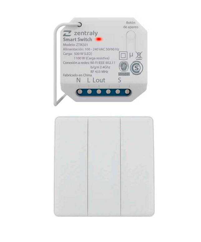 ZENTRALY SMART SWITCH SIMPLE LLAVE TRIPLE KINETIC