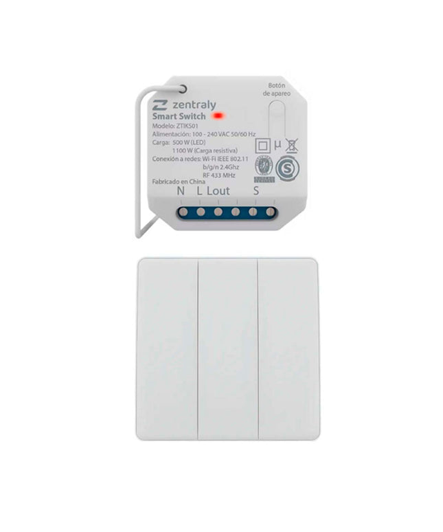 ZENTRALY SMART SWITCH SIMPLE LLAVE TRIPLE KINETIC