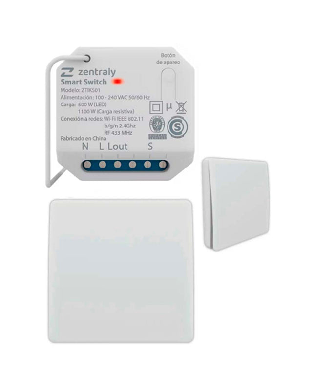 ZENTRALY 1 SMART SWITCH SIMPLE + 2 LLAVES SIMPLE KINETIC