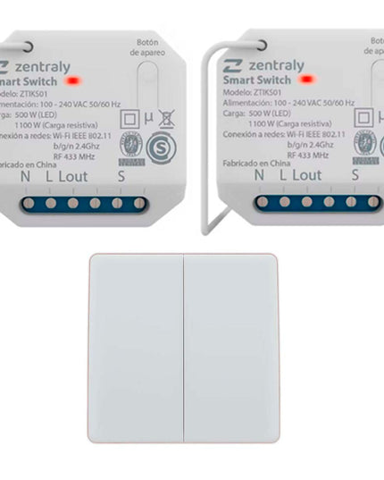 ZENTRALY 2 SMART SWITCH SIMPLE Y LLAVE DOBLE KINETIC