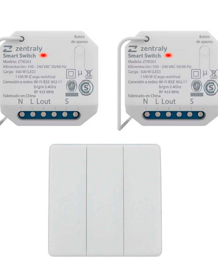 ZENTRALY 2 SMART SWITCH SIMPLE LLAVE TRIPLE KINETIC
