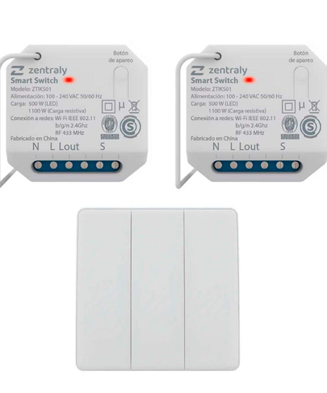 ZENTRALY 2 SMART SWITCH SIMPLE LLAVE TRIPLE KINETIC
