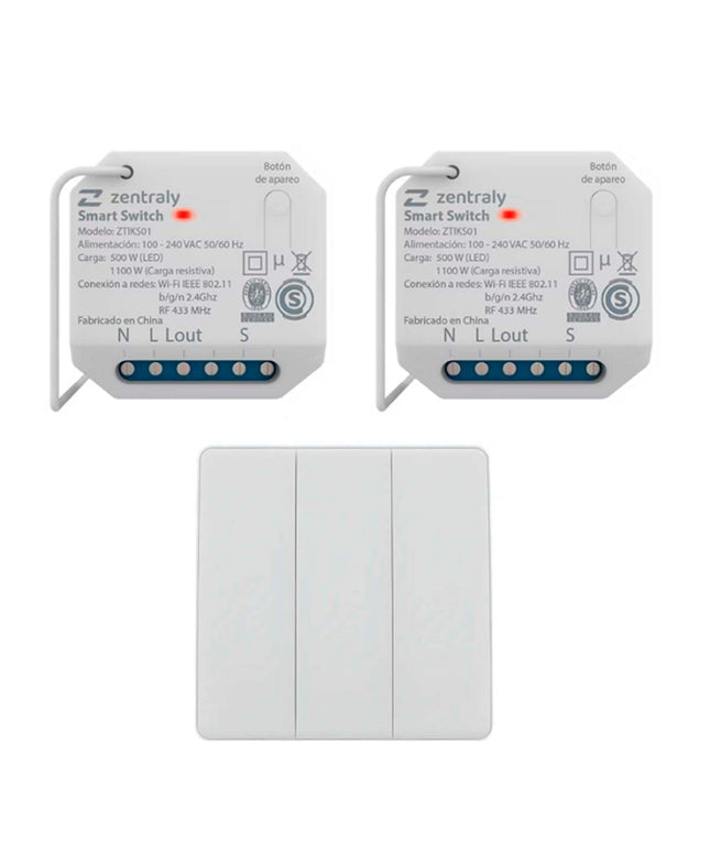 ZENTRALY 2 SMART SWITCH SIMPLE LLAVE TRIPLE KINETIC