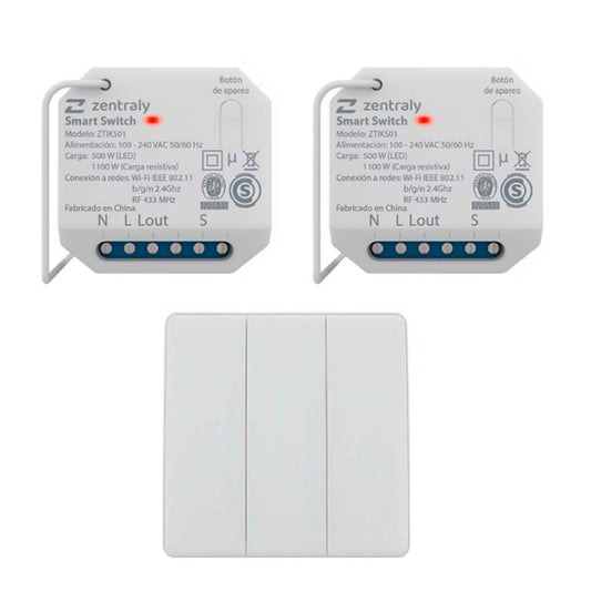 ZENTRALY 2 SMART SWITCH SIMPLE LLAVE TRIPLE KINETIC