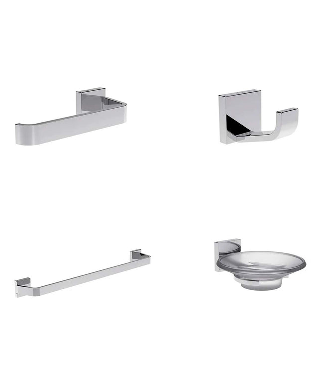 KIT ACCESORIOS BAÑO FV CHALTEN 4 PIEZAS CROMO
