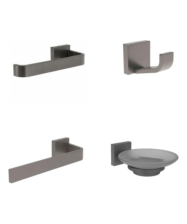KIT ACCESORIOS BAÑO FV CHALTEN 4 PIEZAS SATYN GREYSTONE