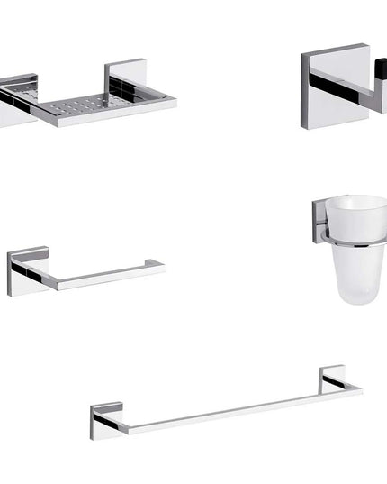 KIT ACCESORIOS BAÑO FV DOMINIC 5 PIEZAS CROMO