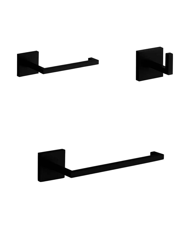 KIT ACCESORIOS BAÑO FV DOMINIC 3 PIEZAS BLACK