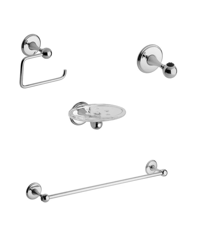 KIT ACCESORIOS BAÑO FV MIKKA 4 PIEZAS CROMO