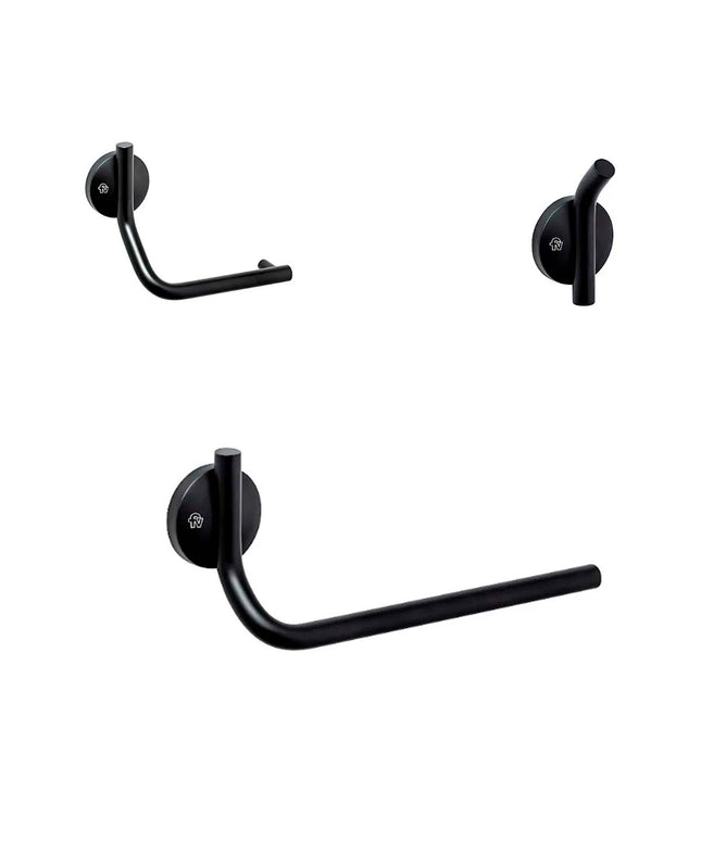 KIT ACCESORIOS BAÑO FV CLIP 3 PIEZAS NEGRO