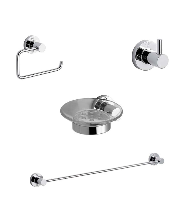 KIT ACCESORIOS BAÑO FV CALIFORNIA 4 PIEZAS CROMO