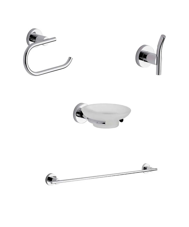 KIT ACCESORIOS BAÑO FV LIBBY 4 PIEZAS CROMO
