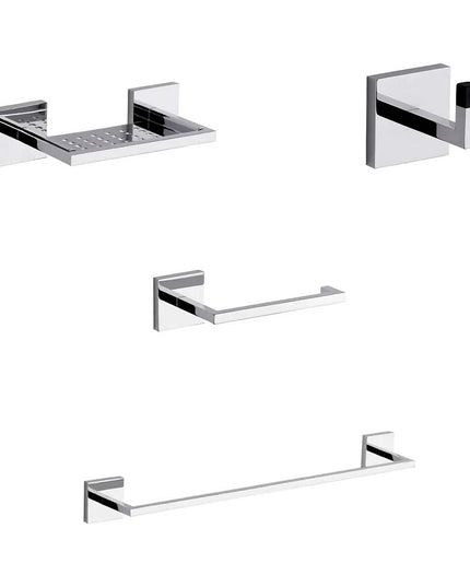 KIT ACCESORIOS BAÑO FV DOMINIC 4 PIEZAS CROMADO