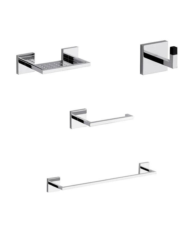 KIT ACCESORIOS BAÑO FV DOMINIC 4 PIEZAS CROMADO
