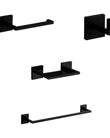 KIT ACCESORIOS BAÑO FV DOMINIC 4 PIEZAS BLACK