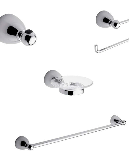 KIT ACCESORIOS BAÑO FV MARGOT 4 PIEZAS CROMO