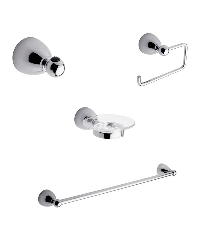 KIT ACCESORIOS BAÑO FV MARGOT 4 PIEZAS CROMO
