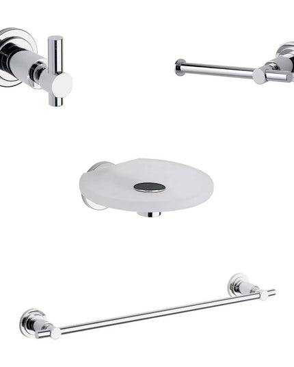 KIT ACCESORIOS BAÑO FV TEMPLE 4 PIEZAS CROMO