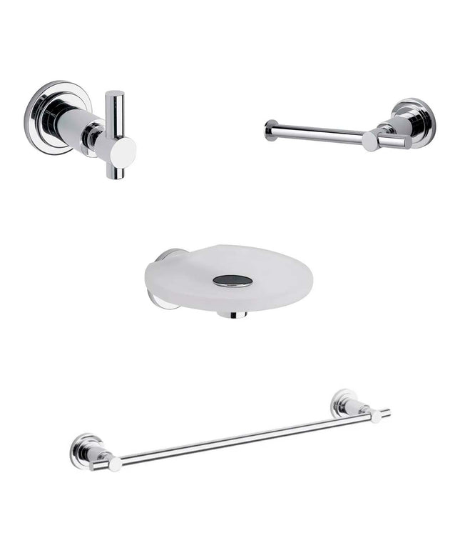 KIT ACCESORIOS BAÑO FV TEMPLE 4 PIEZAS CROMO