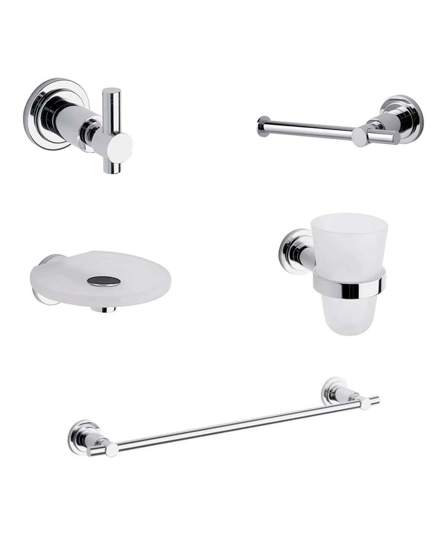KIT ACCESORIOS BAÑO FV TEMPLE 5 PIEZAS CROMO