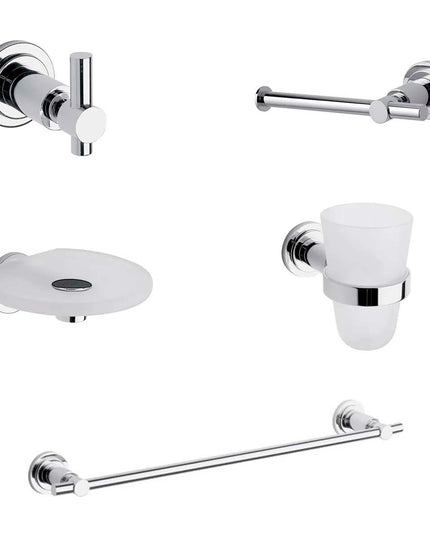 KIT ACCESORIOS BAÑO FV TEMPLE 5 PIEZAS CROMO