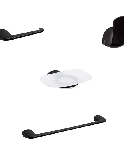 KIT ACCESORIOS BAÑO FV EPUYEN 4 PIEZAS NEGRO MATE