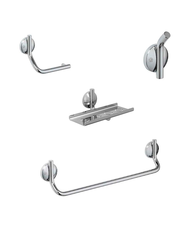 KIT ACCESORIOS BAÑO FV CLIP 4 PIEZAS CROMADO