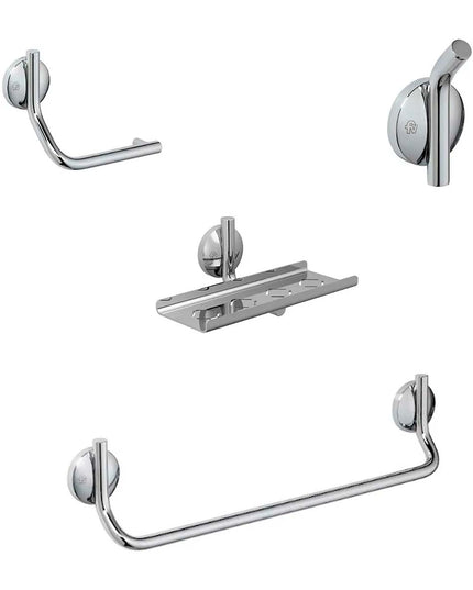 KIT ACCESORIOS BAÑO FV CLIP 4 PIEZAS CROMADO