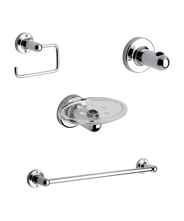 KIT ACCESORIOS BAÑO FV ALLEGRO 4 PIEZAS CROMADO