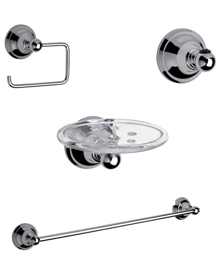 KIT ACCESORIOS BAÑO FV NEWPORT 4 PIEZAS CROMADO