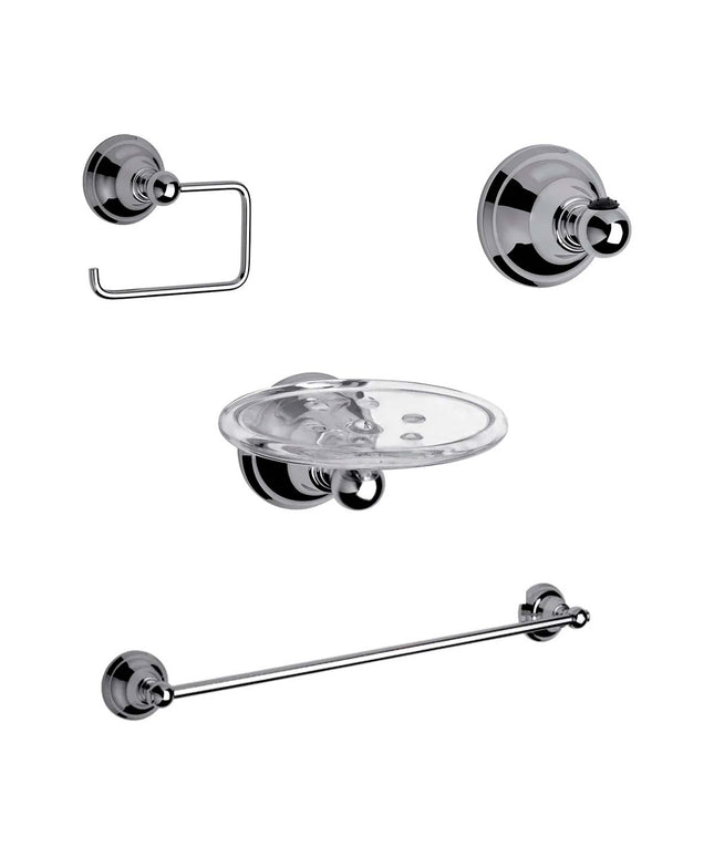 KIT ACCESORIOS BAÑO FV NEWPORT 4 PIEZAS CROMADO