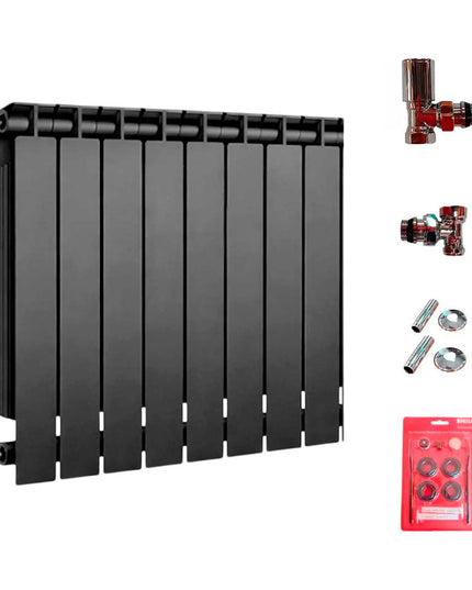 PEISA RADIADOR TROPICAL 500 NEGRO 8 ELEMENTOS + KIT DE INSTALACION
