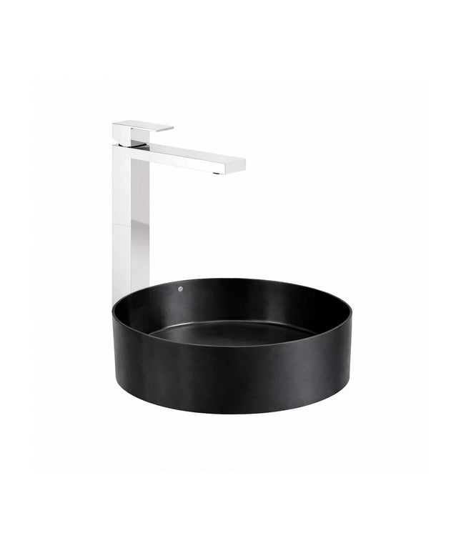 COMBO BACHA APOYAR FERRUM MOLA ACERO INOXIDABLE NEGRA LD400-NM + LAVATORIO ALTO FV 0181.02/85N-CR